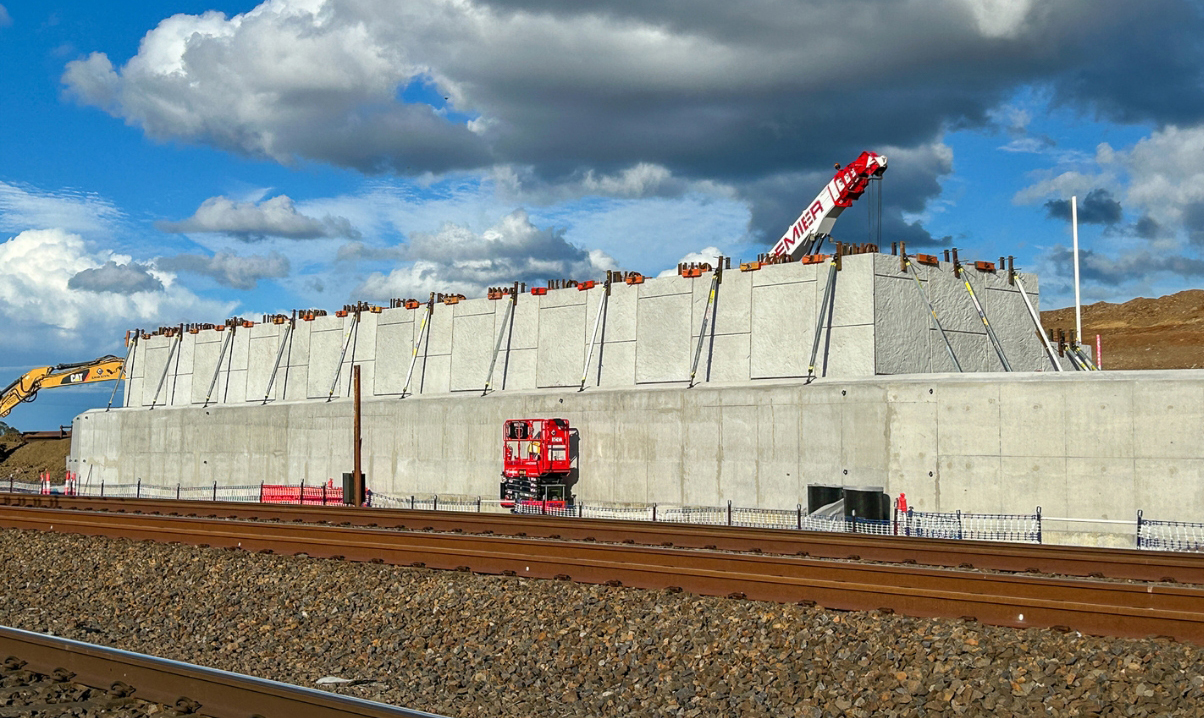 50% scm concrete mix use din bridge abutment walls in precast concrete first for Victoria Australia