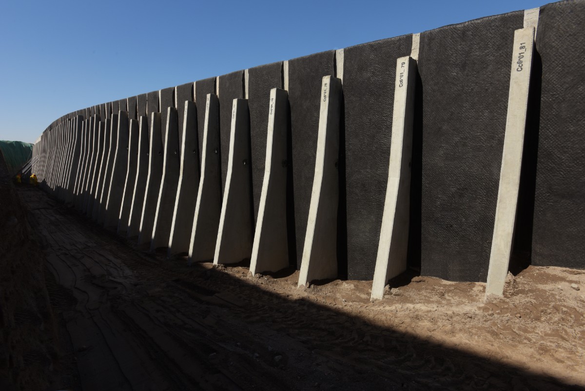 TechWall® prefabricated walls with counterforts shown.